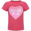 Mädchen Wende Pailletten T-Shirt mit einem Herz-Motiv Pink 158