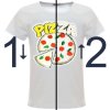 Mädchen Wende Pailletten T-Shirt mit einem PIZZA Motiv Weiß 104