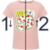 Mädchen Wende Pailletten T-Shirt mit einem PIZZA Motiv Rosa 128