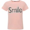Mädchen Sommer Shirt mit Glitzersteinchen im Smile-Schriftzug Rosa 140
