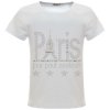 Mädchen Sommer T-Shirt mit Glitzer und Kunst-Perlen Weiß 140