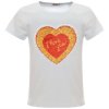 Mädchen T-Shirt Wende Pailletten Herz Motiv Weiß 164