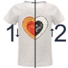 Mädchen T-Shirt Wende Pailletten Herz Motiv Grau 164