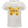 Mädchen Wende Pailletten T-Shirt mit Schmetterling und Kunstperlen Grau 128