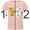 Mädchen Wende Pailletten T-Shirt mit Schmetterling und Kunstperlen Rosa 140