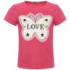 Mädchen Wende Pailletten T-Shirt mit Schmetterling und Kunstperlen Pink 164