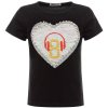 Mädchen Wende Pailletten T-Shirt Herz-Motiv Schwarz 104