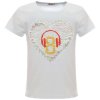 Mädchen Wende Pailletten T-Shirt Herz-Motiv Weiß 116