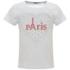 Mädchen Sommer Shirt mit Glitzersteinchen im Herz-Motive Weiß 104