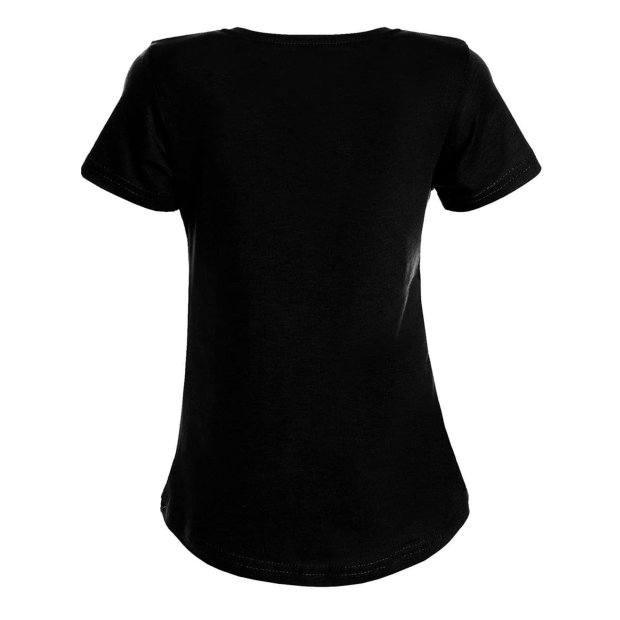 Mädchen T-Shirt mit Kunst-Perlen  Schwarz 116