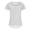 Mädchen T-Shirt mit Kunst-Perlen  Grau 116