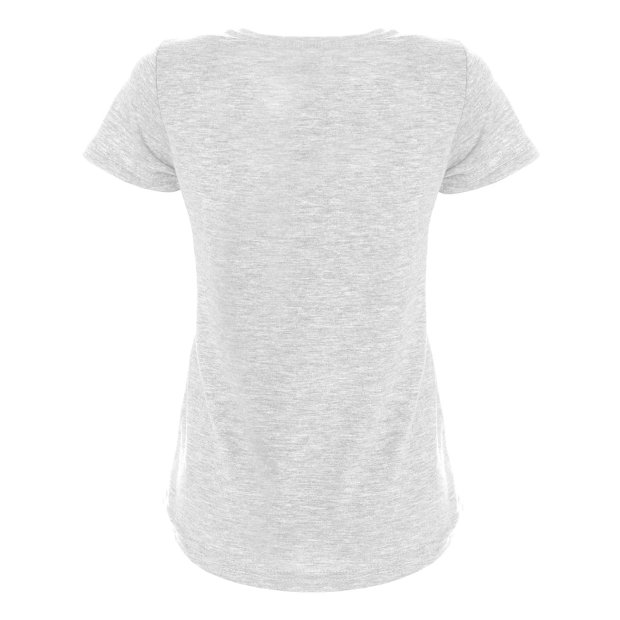 Mädchen T-Shirt mit Kunst-Perlen  Grau 128