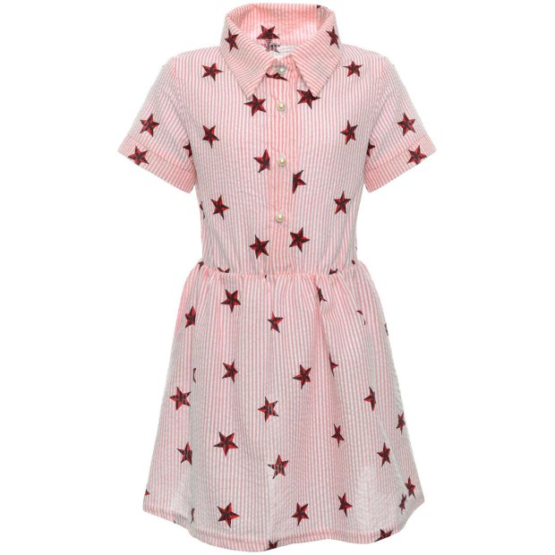 Mädchen Sommer Blusenkleid mit Sternchen Rosa 152