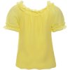 Mädchen Bluse mit Kunstperlen und Spitze Gelb 146
