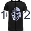 Jungen T-Shirt mit coolen Totenkopf Wende Pailletten Motiv Schwarz 104