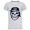 Jungen T-Shirt mit coolen Totenkopf Wende Pailletten Motiv Grau 128