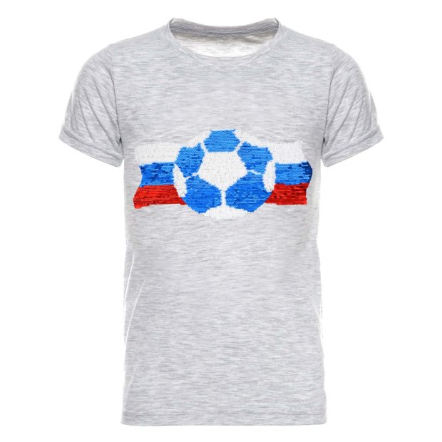 Jungen Wende Pailletten Russland Shirt mit Fussball EM 2021