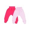 Baby Mädchen Strampelhose 2er Pack Rosa Uni und Pink Uni
