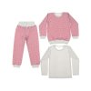 Wunderschönes Baby Mädchen Bekleidung Set 3 tlg Grau Pink