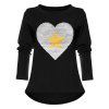 Mädchen Wendepailletten Shirt mit Herz Motiv Schwarz 104