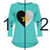Mädchen Wendepailletten Shirt mit Herz Motiv Grün 104