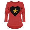 Mädchen Wendepailletten Shirt mit Herz Motiv Rot 140