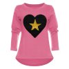 Mädchen Wendepailletten Shirt mit Herz Motiv Rosa 146