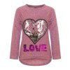 Mädchen Wendepailletten Pullover mit Herz Pink 134