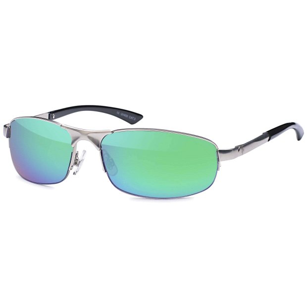 Sportliche Rocker Sonnenbrille Grün/Blau