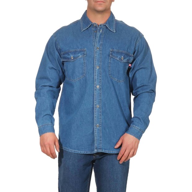 Stylisches Herren Jeans Hemd Blau S