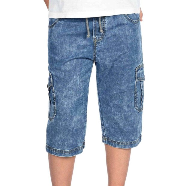 Kinder Jungen Cagro Jeans Shorts Hellblau 158