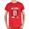 Jungen T-Shirt mit Take a break Rot 140/146