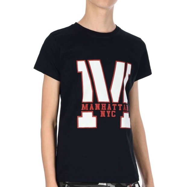 Jungen T-Shirt mit Manhatan Schwarz 128/134