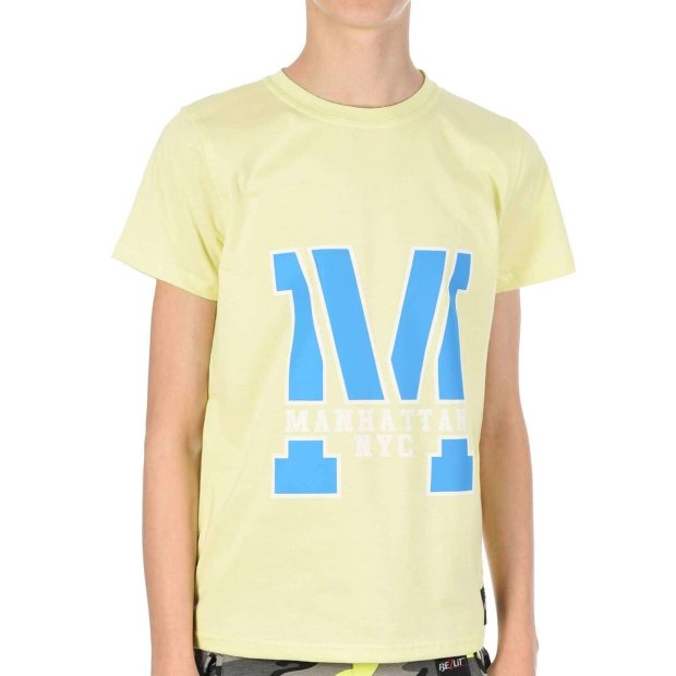 Jungen T-Shirt mit Manhatan Gelb 116/122