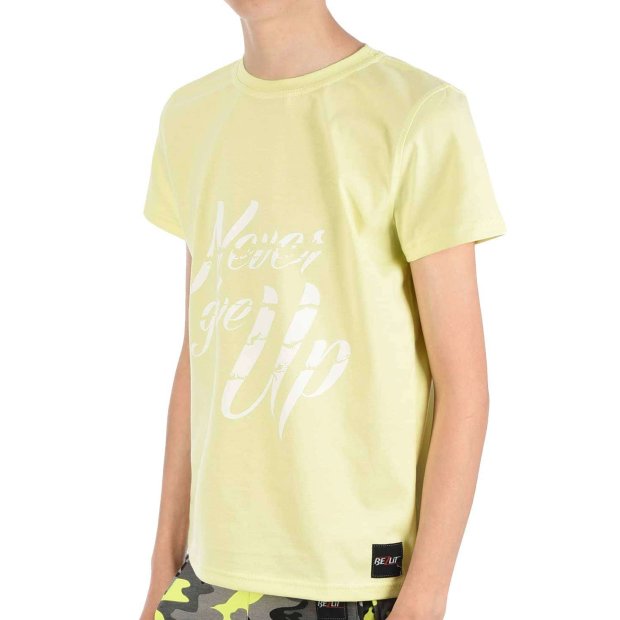 Jungen T-Shirt mit Never Give Up Gelb 152-158