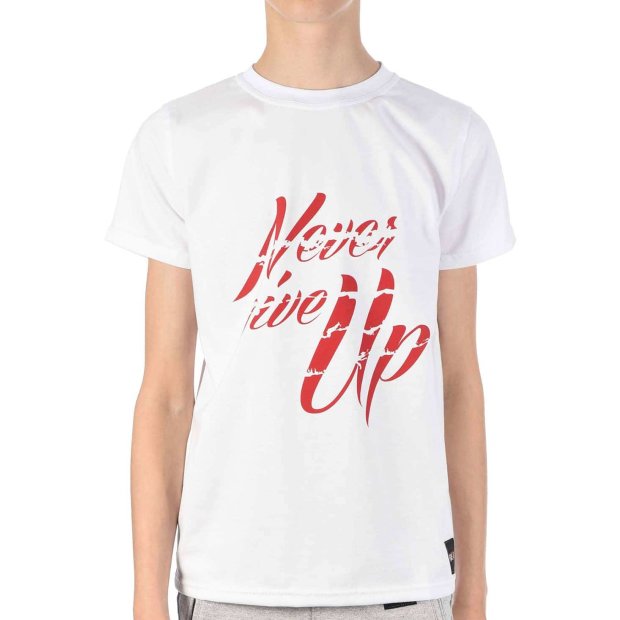 Jungen T-Shirt mit Never Give Up Weiß 104-110