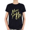 Jungen T-Shirt mit Never Give Up Schwarz-Gelb 104-110