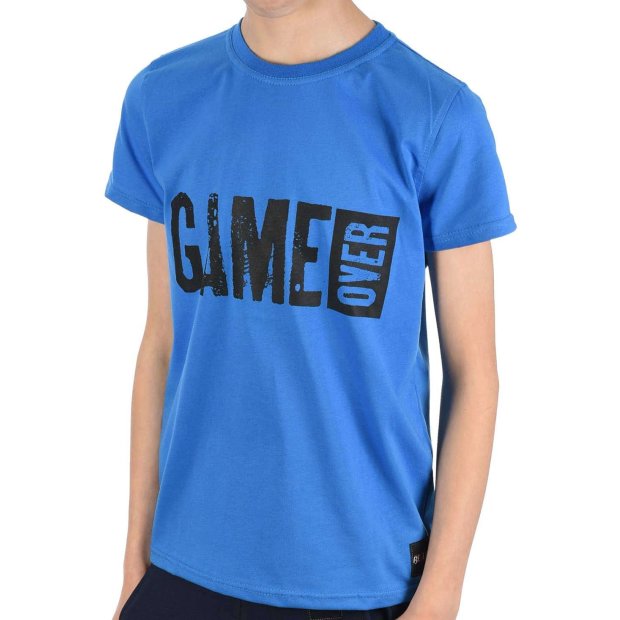 Jungen T-Shirt mit GAME OVER Blau 128/134