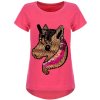 T-Shirt mit Einhorn Motiv mit Wendepailletten-Einhorn Pink 134