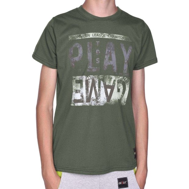Jungen T-Shirt mit Motiv Druck & Sommer Farben Olivegrün 128/134