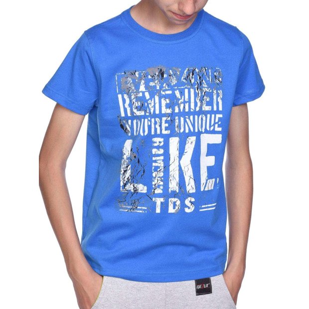 Jungen T-Shirt mit Motiv Druck Blau 128/134