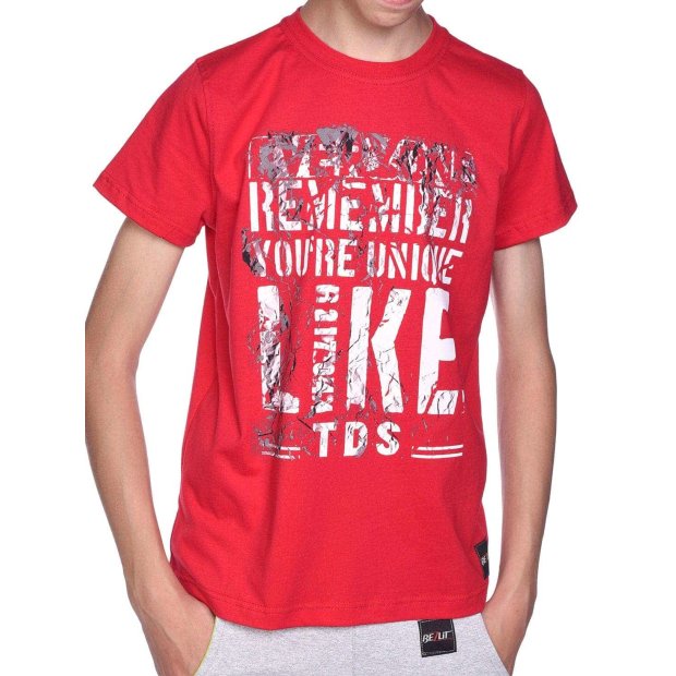 Jungen T-Shirt mit Motiv Druck Rot 116/122