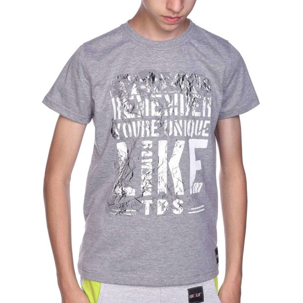Jungen T-Shirt mit Motiv Druck Grau 152/158