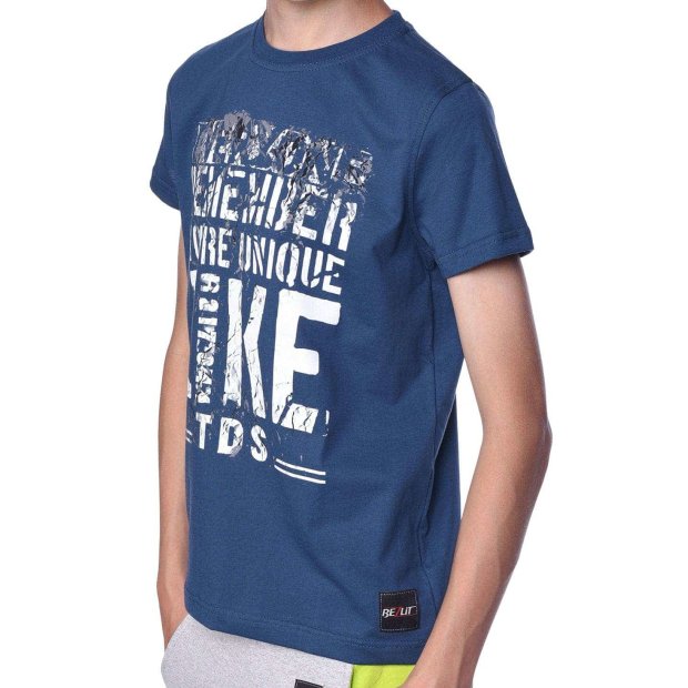 Jungen T-Shirt mit Motiv Druck Dunkelblau 164