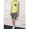 Jungen Sommer Set T-Shirt und Cargo Shorts Hellgrün / Olive Camouflage 104/110