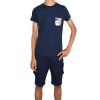 Jungen Sommer Set T-Shirt und Cargo Shorts Navy / Navy 128/134
