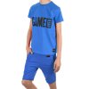 Jungen Sommer Set T-Shirt GAME OVER und Stoff Shorts Blau / Blau 164