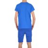 Jungen Sommer Set T-Shirt NEVER GIVE UP und Stoff Shorts Blau / Blau 104/110