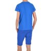 Jungen Sommer Set T-Shirt NEVER GIVE UP und Stoff Shorts Blau / Blau 116/122