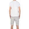 Jungen Sommer Set T-Shirt NEVER GIVE UP und Stoff Shorts Weiß / Grau 116/122